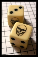 Dice : Dice - 6D - Skull Ivory with Black Pips - Ebay July 2010